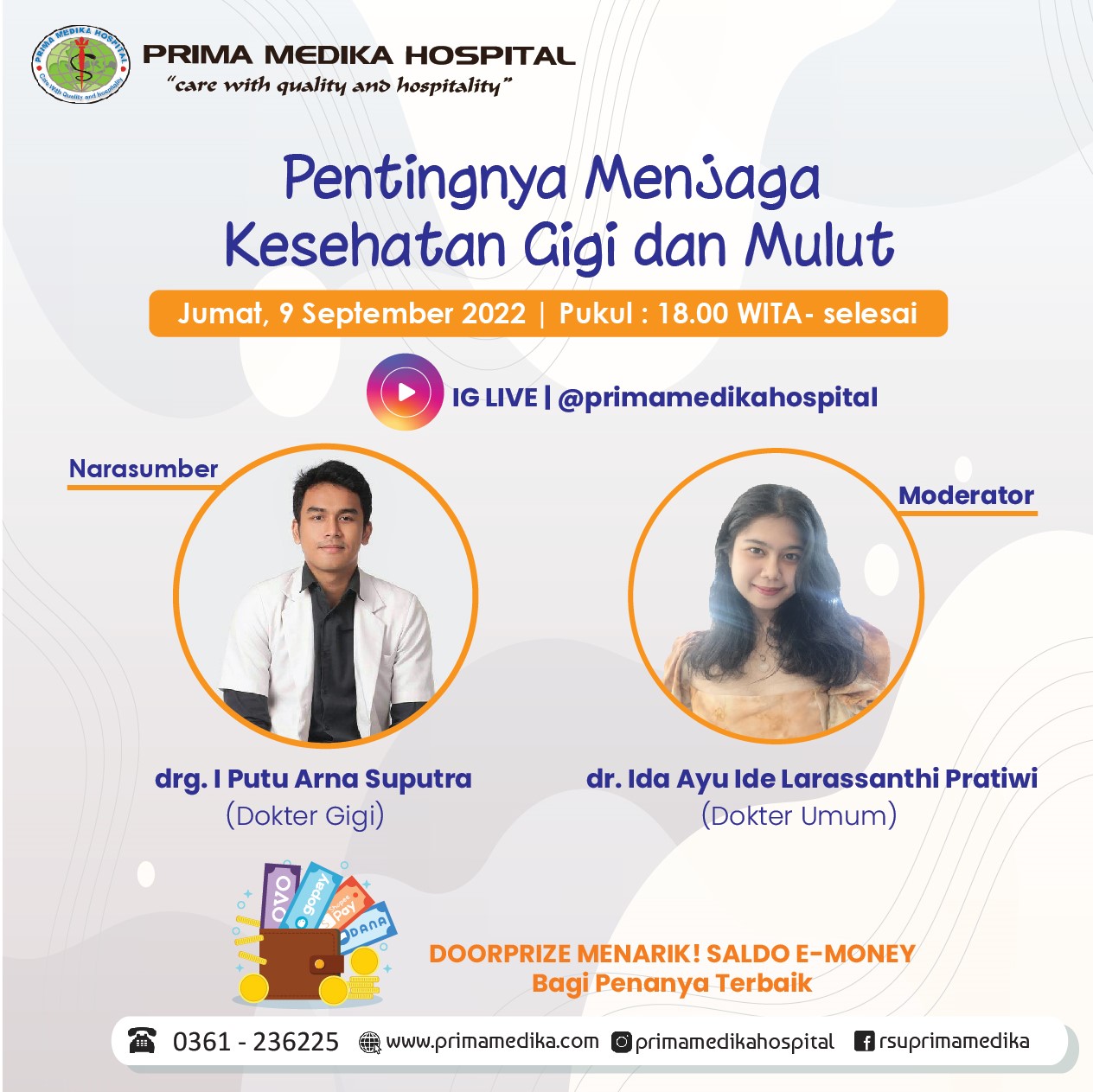 Halo Sahabat Prima, Yuk ikuti sesi Live Talk IG "Pentingnya Menjaga Kesehatan Gigi dan Mulut" 