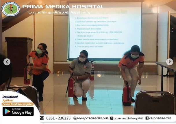 Prima Medika Hospital adakan sosialisasi dan pelatihan APAR (Alat Pemadam Api Ringan) untuk Staff